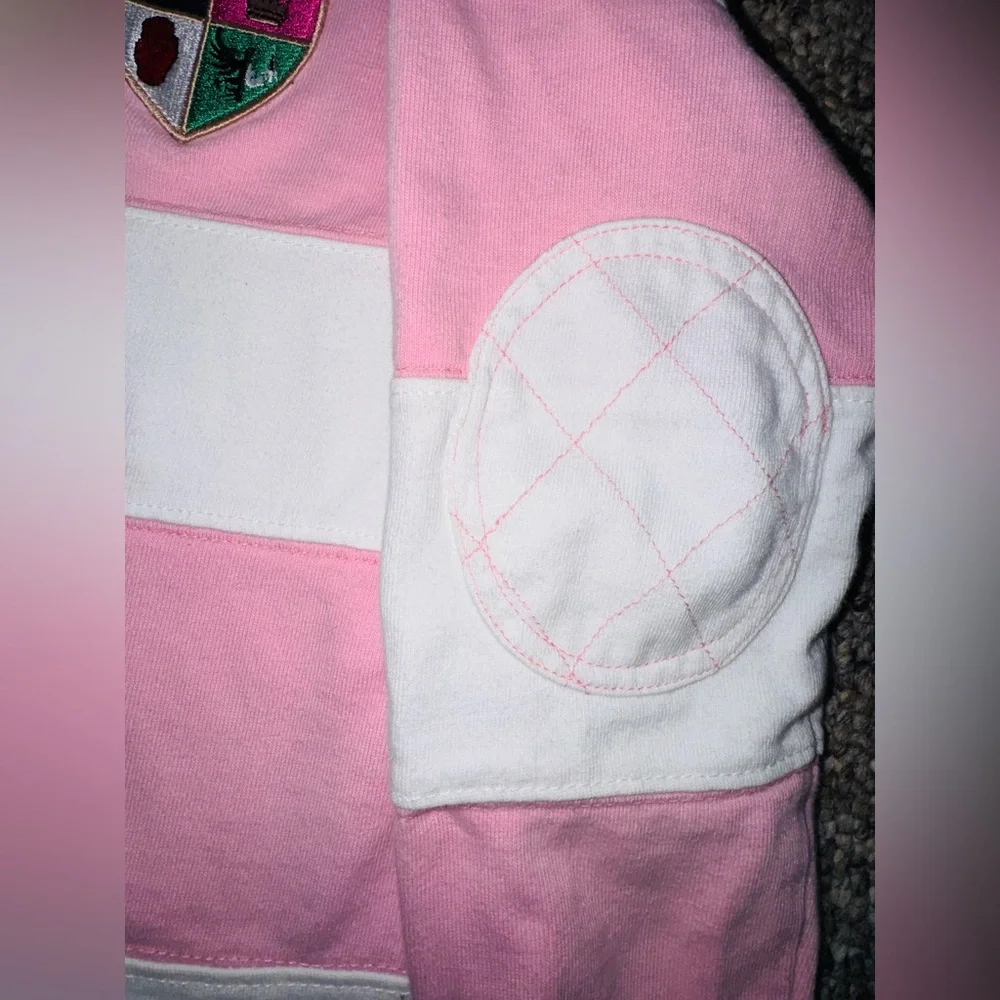 Lansdowne Heritage Collection‎ Kids Rugby Jersey Pink White Stripe SZ 3/4 Cotton